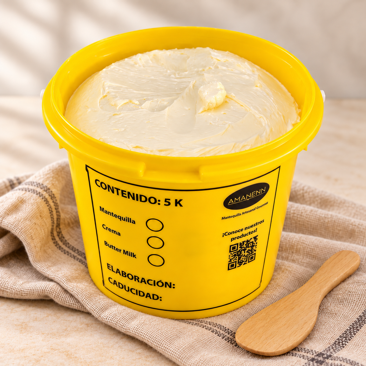Mantequilla artesanal sin sal en bote de 5Kg