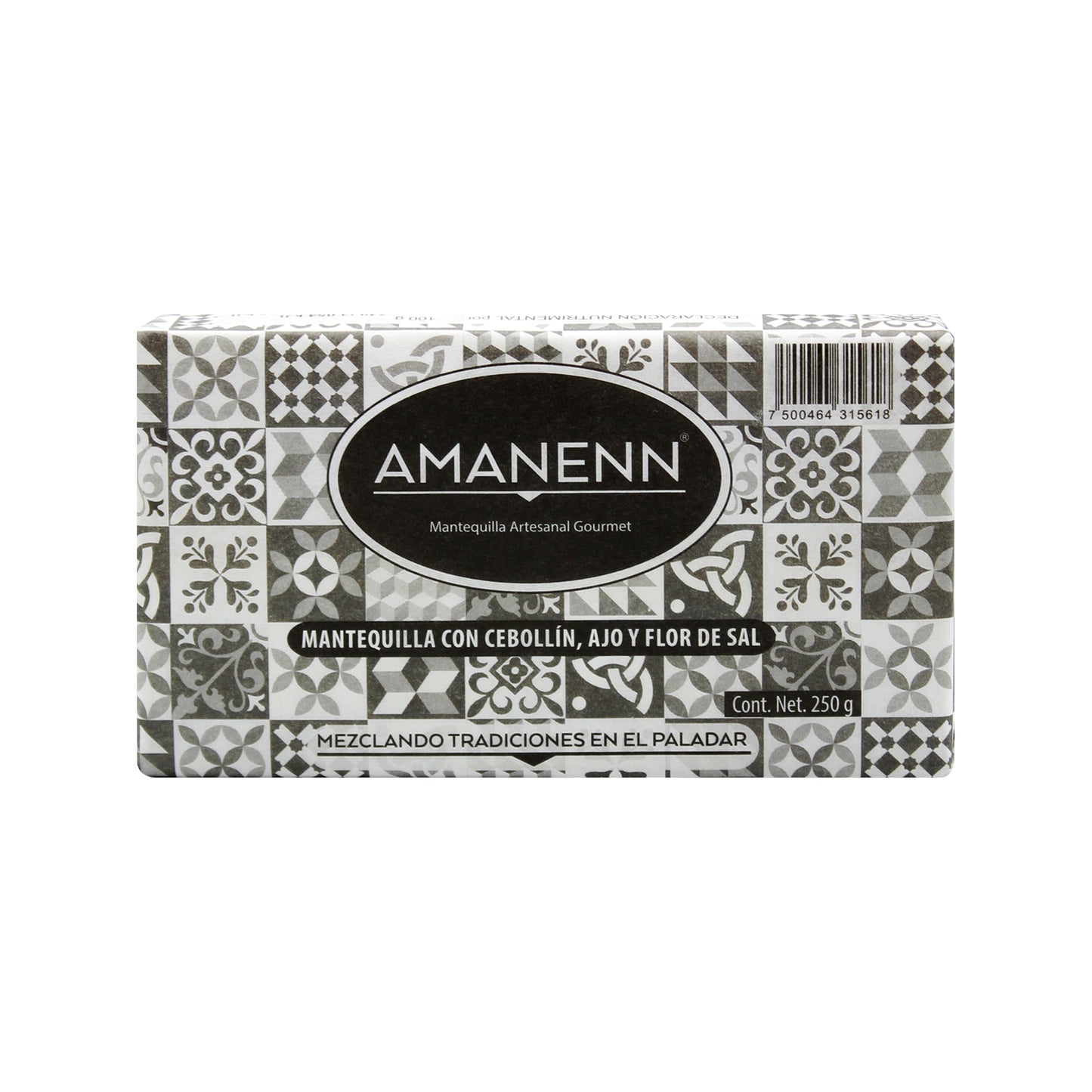 Mantequilla Amanenn de cebollín, ajo y flor de sal 250g