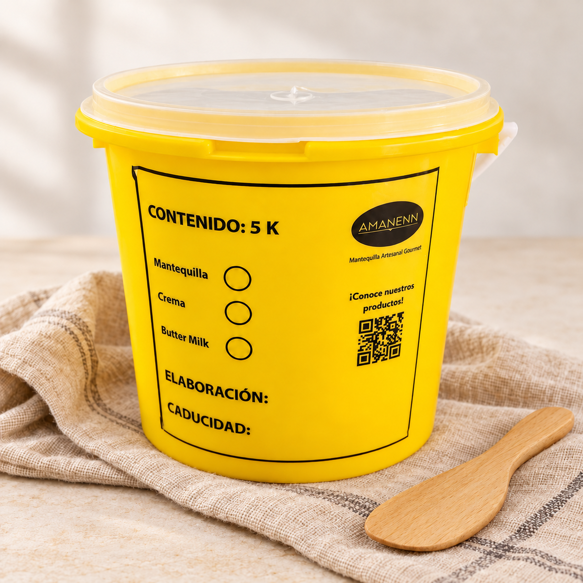 Mantequilla artesanal sin sal en bote de 5Kg