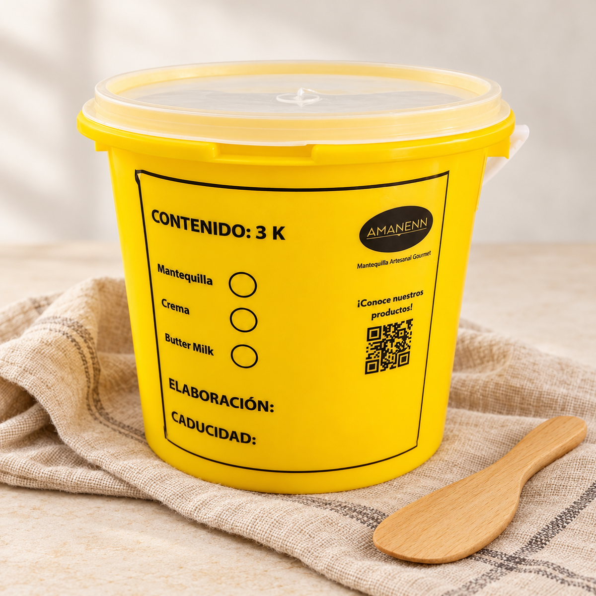 Mantequilla artesanal sin sal en bote de 3Kg